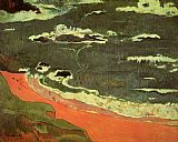 Paul Gauguin Famous Paintings - Beach at Le Pouldu